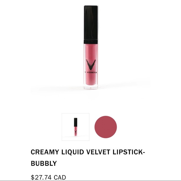 NIB V Kosmetik Creamy Liquid Velvet Lipstick Color Bubbly - Picture 6 of 7